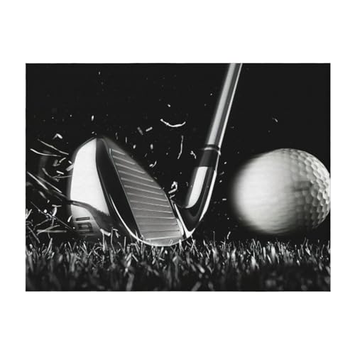 Couverture légère golf noir et blanc au design graphique toutes saisons - 2