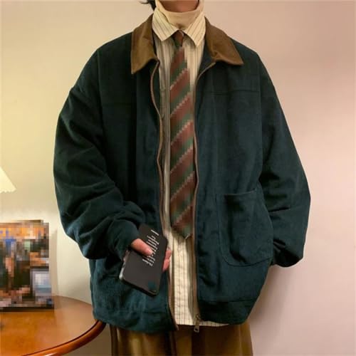 Manteaux corduroy de qualité supérieure veste rétro patchwork confortable pour hommes - 2