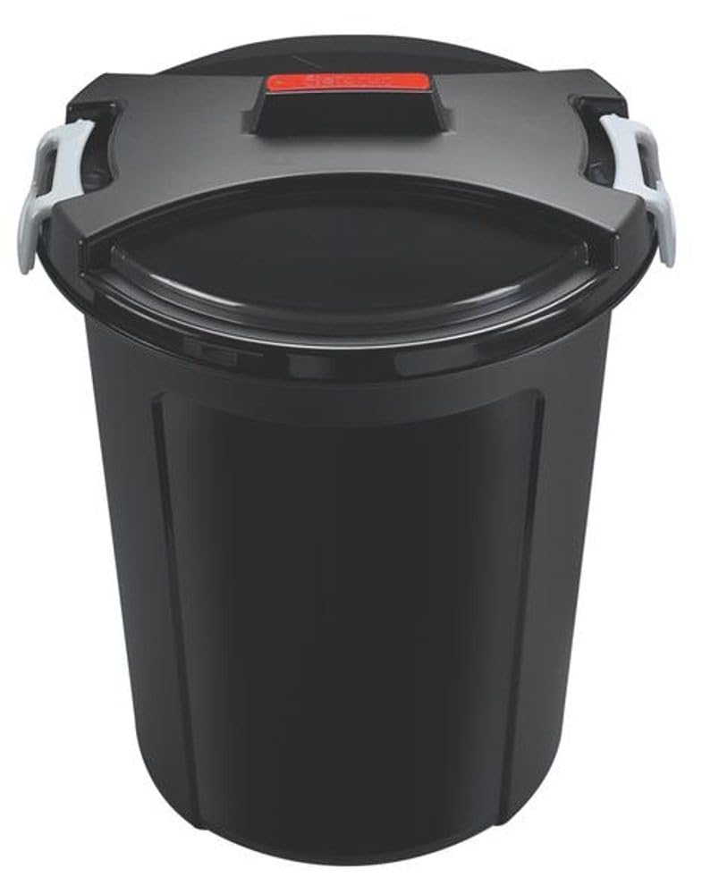 Bidon universelle en plastique souple 75 L Heidrun noir avec couvercle saillie