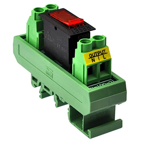 Rocker Switch Thermal Circuit Breaker Overload Protector Module Din Rail Mount #TOP2