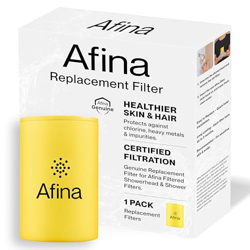 Afina Replacement Filter for Filtered Shower Head Hard Water - 1 Pack
