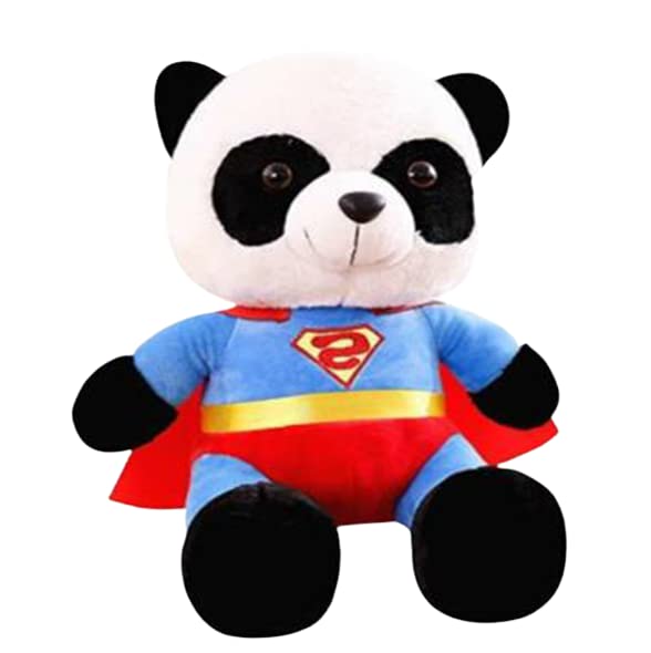 Khwaish Soft Toy Super-Man Panda for Kids, Superhero Playmate - Fluffy, Fierce, and Fun for Kids