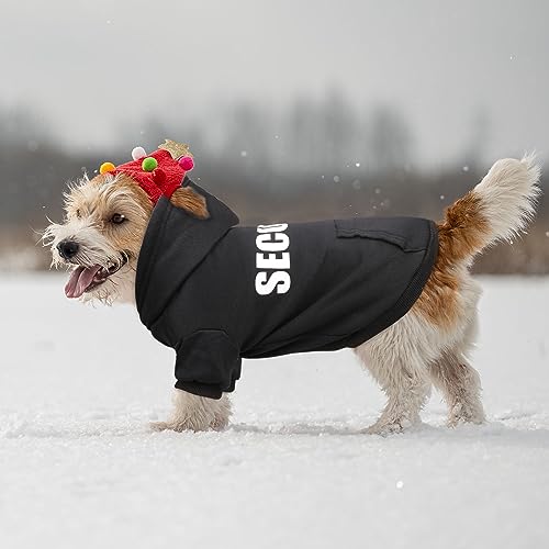Dog Sweaters for Small Dogs Security Dog Hoodie Sweater Soft Brushed Fleece Pet Clothes Pet Hoodie Sweatshirt with Pocket(S) - Image 7