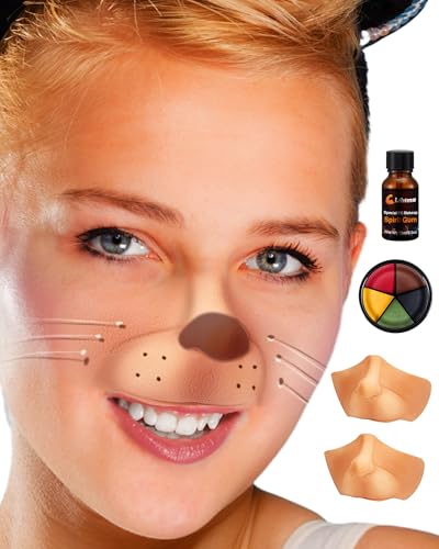 Libima 2 Pcs Halloween Costume Latex Mouse Nose Prosthetic Faux Christmas Cosplay with Adhesive Glue and Face Paint for Witch