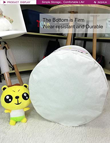 Inghua Laundry Hamper Large Canvas Fabric Lightweight Storage Basket/Toy Organizer/Dirty Clothes Collapsible Waterproof For College Dorms, Boys And Girls Bedroom,Bathroom(Lotus Unicorn) #TOP3