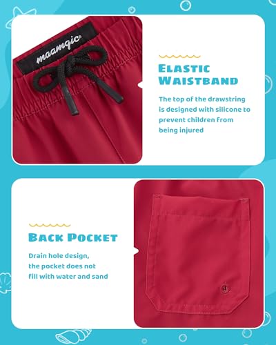 Image of maamgic Boys Swim Trunks with Compression Liner Toddler Stretch Swim Shorts