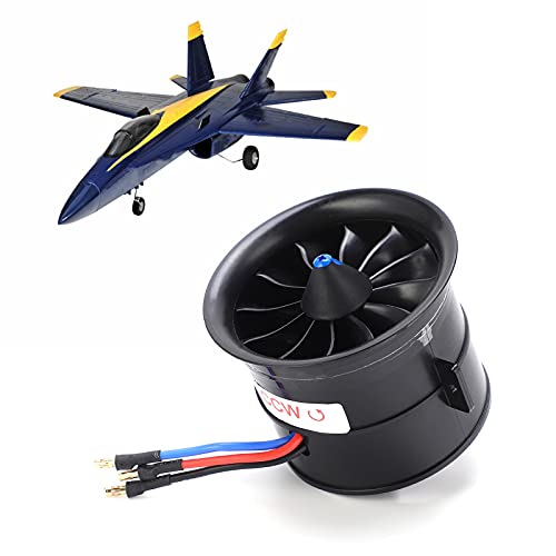 Dilwe EDF 70mm 12 Bl&auml;tter Kanal, CW/CCW, 6S 2100KV ESC Geschwindigkeit Regler Set Verbund Material f&uuml;r RC-Auto (CCW)
