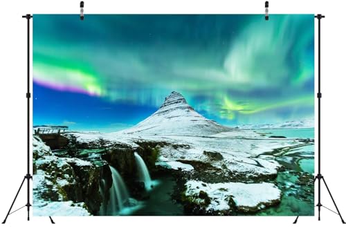 Fondo fotográfico BELECO 6x4ft Aurora Boreal miniatura 4