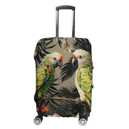 Carry on Luggage Cover Couple Parrots Olive Suitcase Covers for Luggages Tsa Approved Travel Luggage Sleeve Protector Elastic Suitcase Protector Anti-Scratch Washable Fits 19-30 Inch Case -S