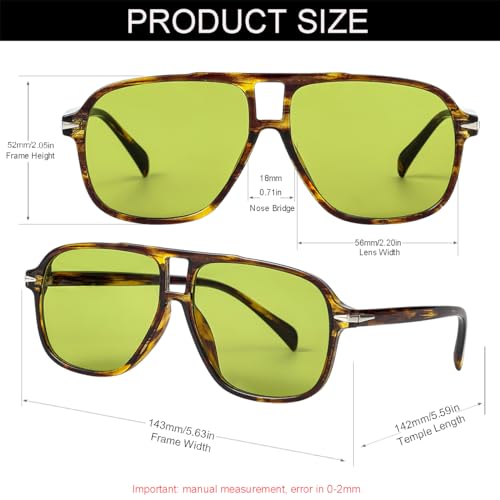 NIDOVIX Retro Aviator Sunglasses for Women Men Vintage 70s Square Classic Aviator Shades Sun Glasses UV400 Protection4