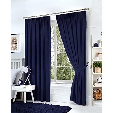 Hachette Navy Blue Thermal Blackout Curtains Cover
