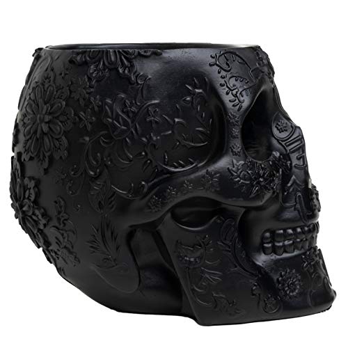image for Skull Makeup Brush and Pen Holder Extra Large, Strong Resin Extra Larg