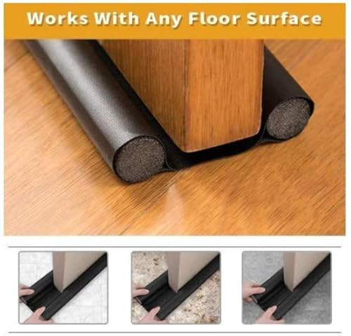 Image of Yamuna Door Bottom Sealing Strip Guard for Home | Door Stoppers | Door Seal | Door Closers | Sound-Proof Reduce Noise Energy Saving Waterproof Weather Stripping - Brown, (39 inch) (Set of 1)