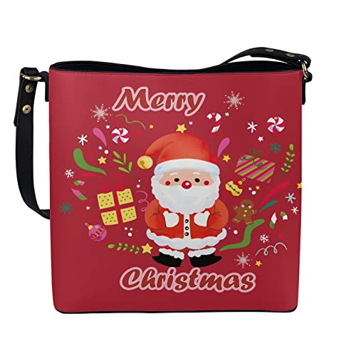 Image of HUGS IDEA Boho Bags for Women Leather Handbag Shoulder Bucket Crossbody Purse