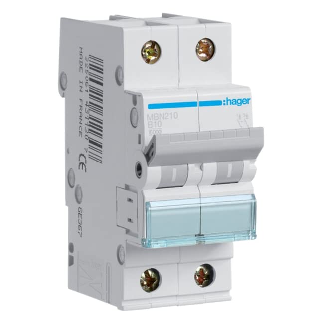 Hager MBN210 Leitungsschutzschalter 10A 2-polig 6kA B-Charakteristik (MBN 210)