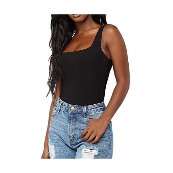 BelleLovin-Womens-Scoop-Neck-Bodysuits-Sleeveless-Tank-Top-Jumpsuits-Black-II-Small BelleLovin Women's Scoop Neck Bodysuits Sleeveless Tank Top Jumpsuits (Black-A, Small)