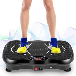 EVOLAND Vibration Plate Exercise Machine, Vibration Fitness Trainer with Bluetooth Speaker, 5 Program Modes, 2 Resistance Bands, Home Exercise Equipment for Fitness Body Toning