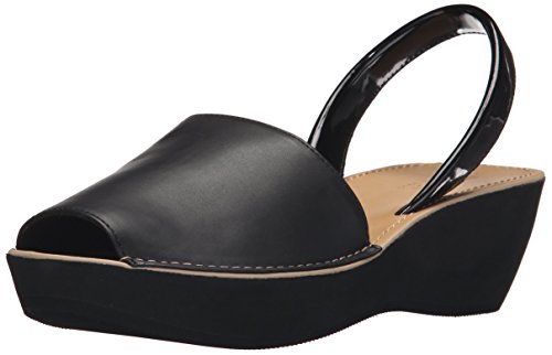 Kenneth Cole REACTION Women's Slingback, Open Toe, Platform, Wedge Sandal, Black, 9.5 M