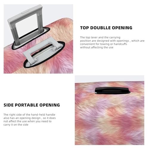 Soft Radiant Fur Pattern Sherbet Hues Elastic Travel Luggage Covers Dustproof Scratch-Resistant Suitcase Protector Fit 22-24 Inch3