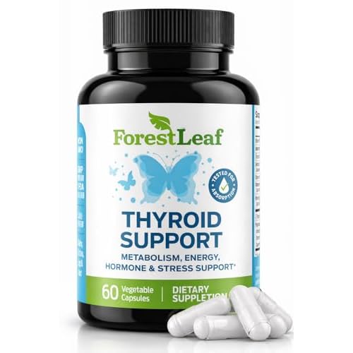 Thyroid Support for Women and Men with Iodine – Energy, Focus & Power Thyroid Supplement – All Natural Herbal Mineral and Vitamin Complex with B12, Zinc, Selenium, Ashwagandha – 60 Vegetarian Capsules