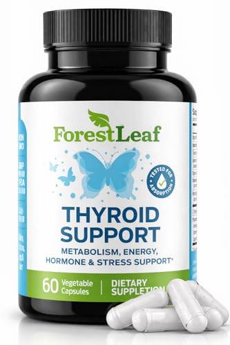Thyroid Support for Women and Men with Iodine - Energy, Focus & Power Thyroid Supplement - All Natural Herbal Mineral and Vitamin Complex with B12, Zinc, Selenium, Ashwagandha - 60 Vegetarian Capsules