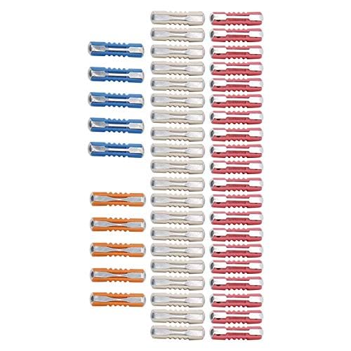 Image of KIMISS 50pcs Car Assortment Kit, Blade-Type Automotive 5A 8A 16A 25A Torpedo‑Shaped European Set Suitable for European Classic Cars
