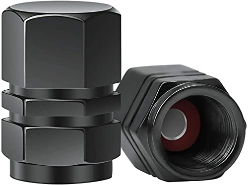 AIEX 8 Packs Aluminum Tire Valve Stem Caps with Gasket Universal Hexagon Valve Covers Replacement for Cars, SUV, Bike, Bicycle, Motorcycles, Airproof, Screw-On, Easy-Grip (Gun Grey)