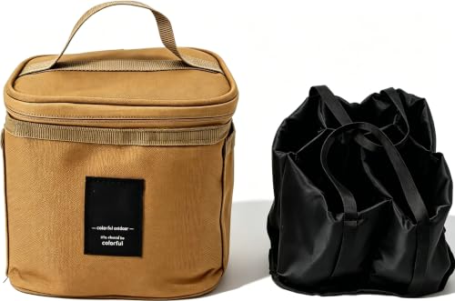 Bolsa para especias portátil de tela Oxford, khaki miniatura 1