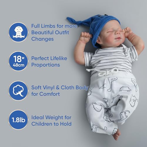 Muñeca Reborn Bebé Niño Realista 18 Pulgadas miniatura 2