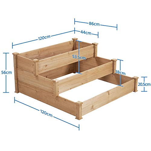 Stufenhochbeet Yaheetech aus Holz für Balkon und Garten