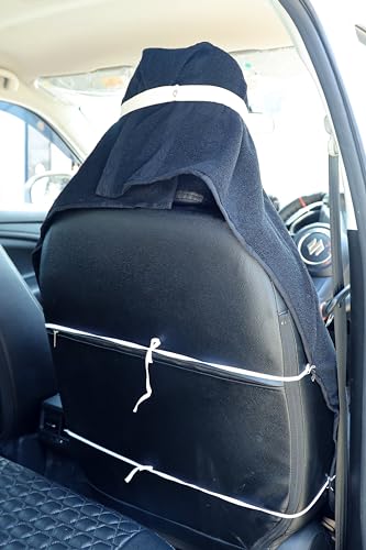 Image of ROMAN HOME 100% Superfine Cotton Solid Large Luxury Office Chair Towel with Tie Knot 450 GSM - (Pack of 1) Original Product AS PER Picture Shown (1, car Black)