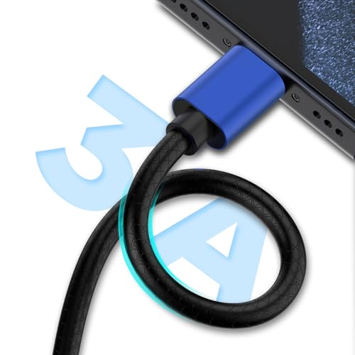 Image of CyvenSmart USB Type C Cable 10ft, [2 Pack] USB A 2.0 to USB-C Fast Charger Extra Long Durable TPE Cord Compatible with Samsung Galaxy A10 /A20 /A51 /S10 /S9 /S8 Plus /Note 9 /8,LG V50 V40 G8 G7 Thinq-Navy