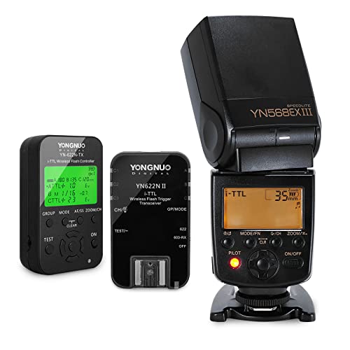YONGNUO YN568EX III Flash Speedlite with YN622N Kit, Wireless Slave TTL with HSS 1/8000 for Nikon DSLR Cameras