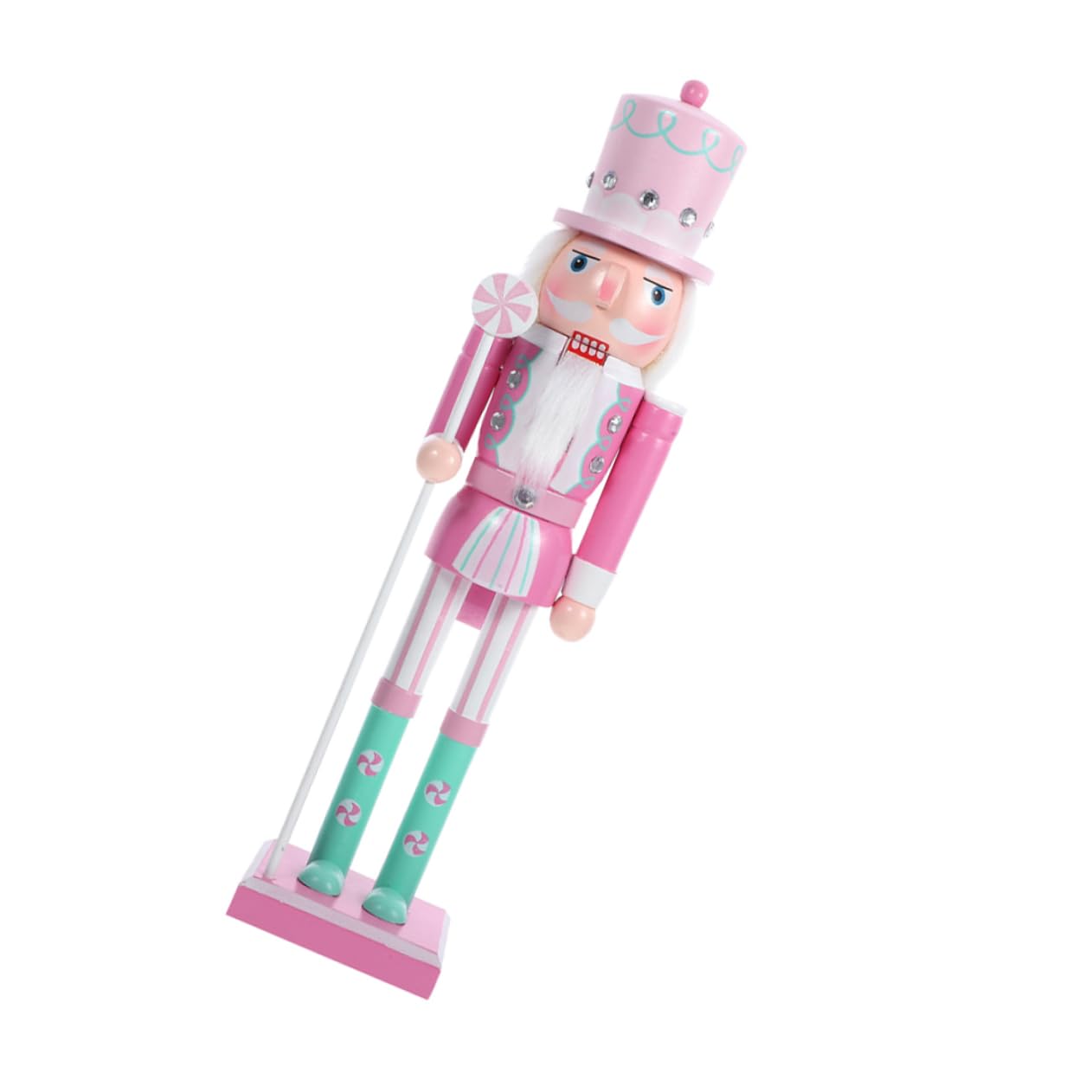 Cabilock Macaron Colored Wooden Nutcracker Soldier Candy Nutcracker Desktop Ornament for Festive Decor Unique Idea for Parties Vibrant Colors and Intricate Craftsmanship