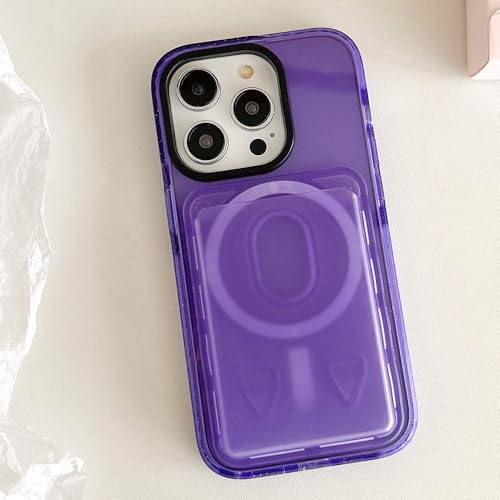 Housse de poche iPhone 12 avec support magnétique et fente pour carte violette
