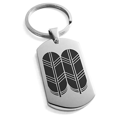 Stainless Steel Kikuchi Samurai Crest Symbol Dog Tag Keychain Keyring