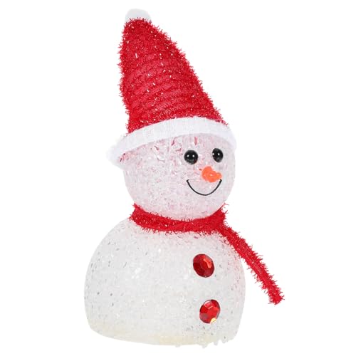Housoutil LED Snowman Lamp Christmas Desktop Night Light Decor Warm Glow Tabletop Ornament for Holiday Atmosphere for Home and Parties