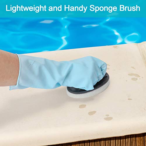 Homga Pool Cleaning Kit, Hot Tub Spa Pond Maintenance Kit Swimming Pool Accessories with Leaf Skimmer Net, Sponge Cleaning Brush, Scrubber & Pole - Thumbnail 7