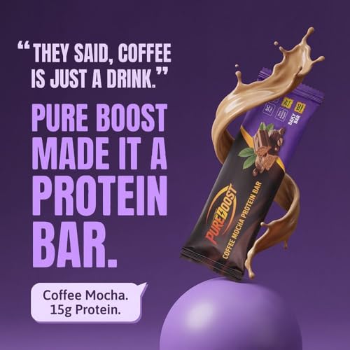 Image of Coffee Mocha Protein Bar |15g Protein Energy Bar | Gluten Free High Fiber Healthy Snack | Zero Added Sugar Nutrition Bar | Pre & Post Workout Gym -50g (Pack of 6)