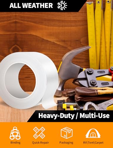 Image of Duct Tape Heavy Duty 2in /105ft /35yd Water Resistant, Tear by Hand with No Residue Strong Adhesive Duct Tape for General Repairs and Professional Use (Deep Black, 2-Inch by 35-Yards (1-Pack))