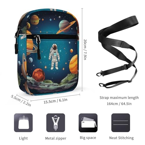 Personalized Small Crossbody Bag Water Resistant Messenger Bags Mini Rocket Astronaut Printing SlingBag For Men Women2
