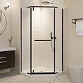 36" Neo-Angle Shower Door, Semi-Frameless Pivot Corner Shower Enclosure, 1/4" SGCC Tempered Glass with Safety Film & Nano Coating, Matte Black, 36 x 36 x 72 Inch, Base Not Included