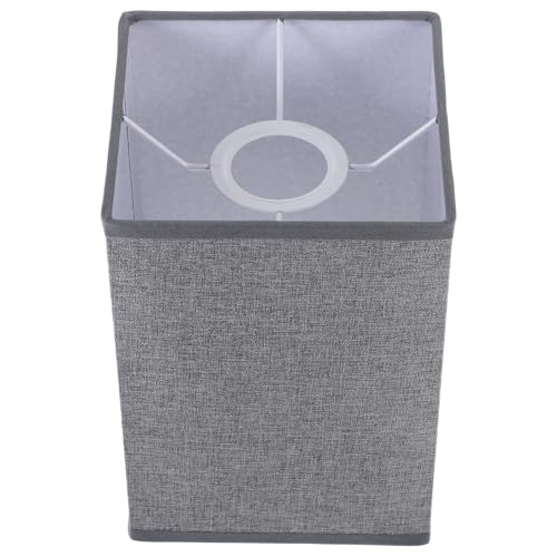 VILLFUL Abat-jour Lin Gris Simple pour Lampe de Chevet et Lampadaire Carré Textile Léger et Pratique Remplacement Facile pour Maison et Bureau