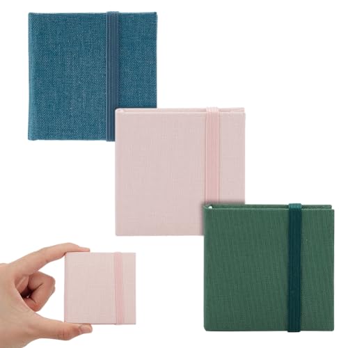 PLIGREAT 3 Pcs Mini Watercolor Sketchbook 2.4 x 2.4 Inch, 300g Portable Square Pure Color Small Watercolor Sketchbook 60 Pages Watercolored Textured Drawing Papers Travel Sketchbooks Art Sketch Book