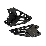 Motorrad Fußrasten Fußrastenschutz für Kawasaki Z900 2017 2018 2019 2020 2021 2022 Zubehör Fersenschutz Fußrastenplatte Aluminium (schwarz)
