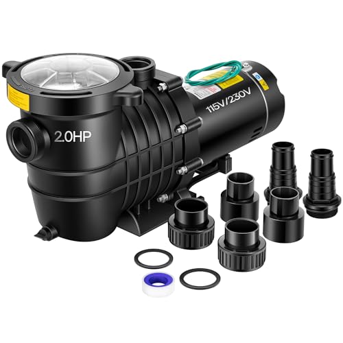VIVOHOME 2.0HP Pool Pump - 115V/230V Self-Priming Motor - In...