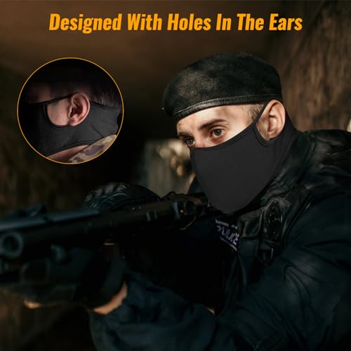 Qavctw Tactical Shooting Mask, Foldable Airsoft Silicone Half Face Mesh Military Mask for Shooting Riding, Climbing - Image 4