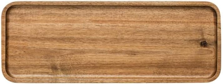 Miniatura 2 de HomeImpel Bandeja de madera, 100% madera natural, duradera, 11 x 4.1 x 0.6 pulgadas, acacia, bandeja para servir alimentos, postres, ensaladas,