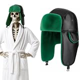 12 ft Skeleton Winter Leather Christmas Cousin Trapper Hat for Yard Decor