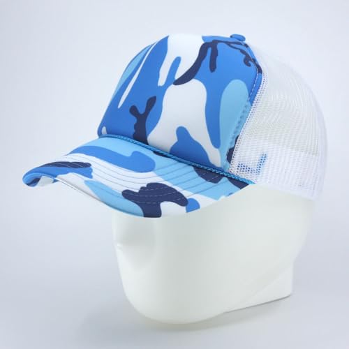 Image of The Vintage Year High Crown Foam Mesh Camouflage Trucker Hat Baseball Cap